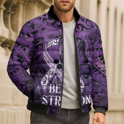 Lupus Support Month New Zealand Bomber Puffer Jacket Be Strong Warrior Maori Silver Fern
