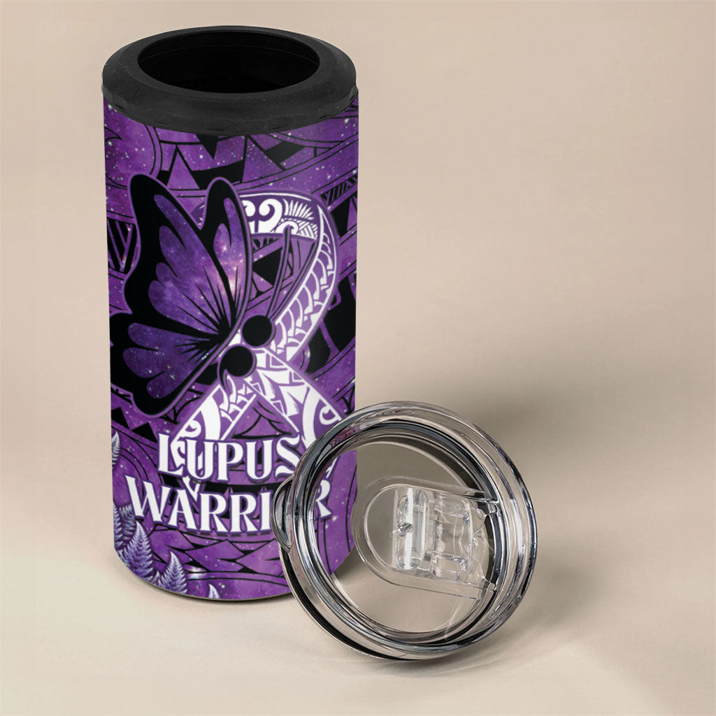 Lupus Support Month New Zealand 4 in 1 Can Cooler Tumbler Be Strong Warrior Maori Silver Fern