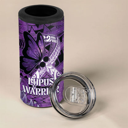 Lupus Support Month New Zealand 4 in 1 Can Cooler Tumbler Be Strong Warrior Maori Silver Fern