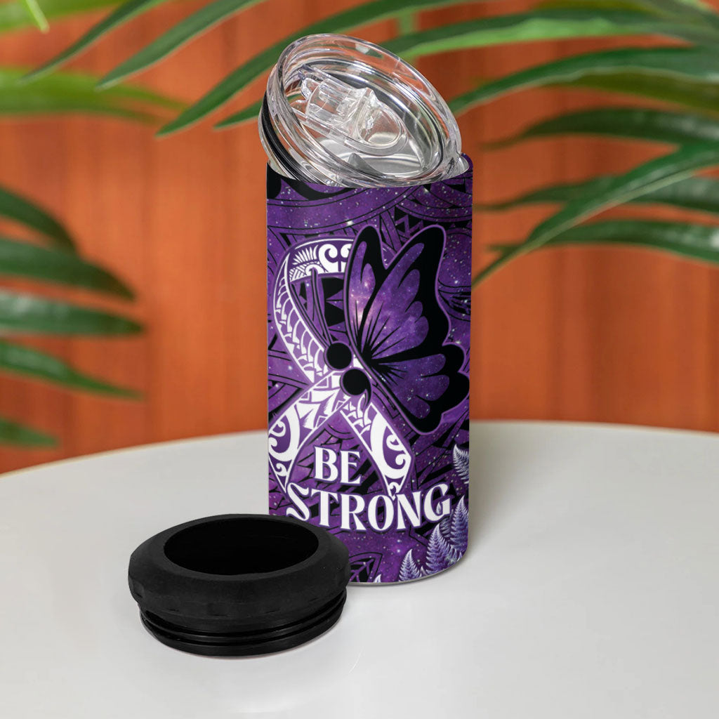 Lupus Support Month New Zealand 4 in 1 Can Cooler Tumbler Be Strong Warrior Maori Silver Fern