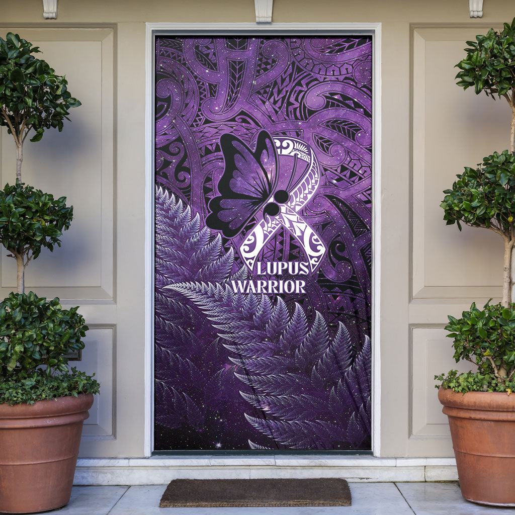 Lupus Support Month New Zealand Door Cover Be Strong Warrior Maori Silver Fern