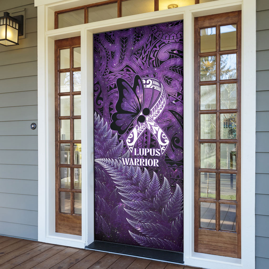 Lupus Support Month New Zealand Door Cover Be Strong Warrior Maori Silver Fern