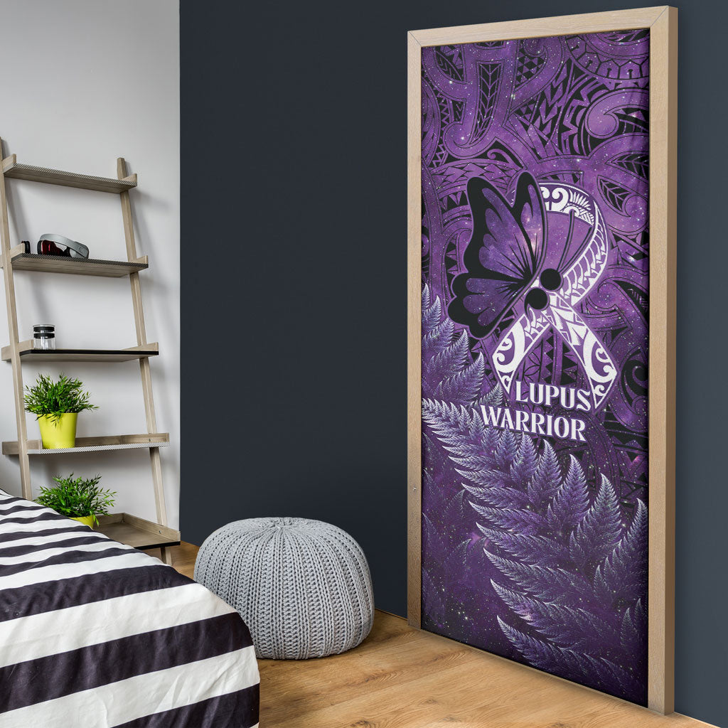 Lupus Support Month New Zealand Door Cover Be Strong Warrior Maori Silver Fern