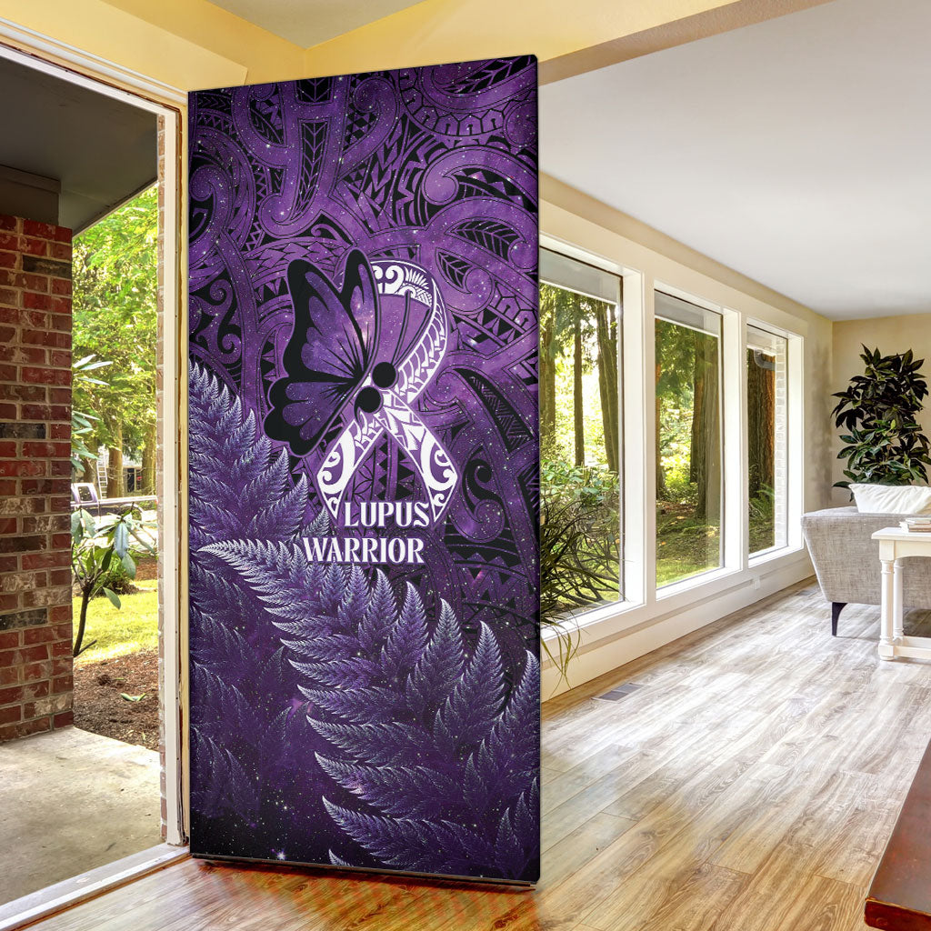 Lupus Support Month New Zealand Door Cover Be Strong Warrior Maori Silver Fern
