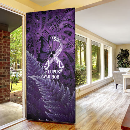 Lupus Support Month New Zealand Door Cover Be Strong Warrior Maori Silver Fern