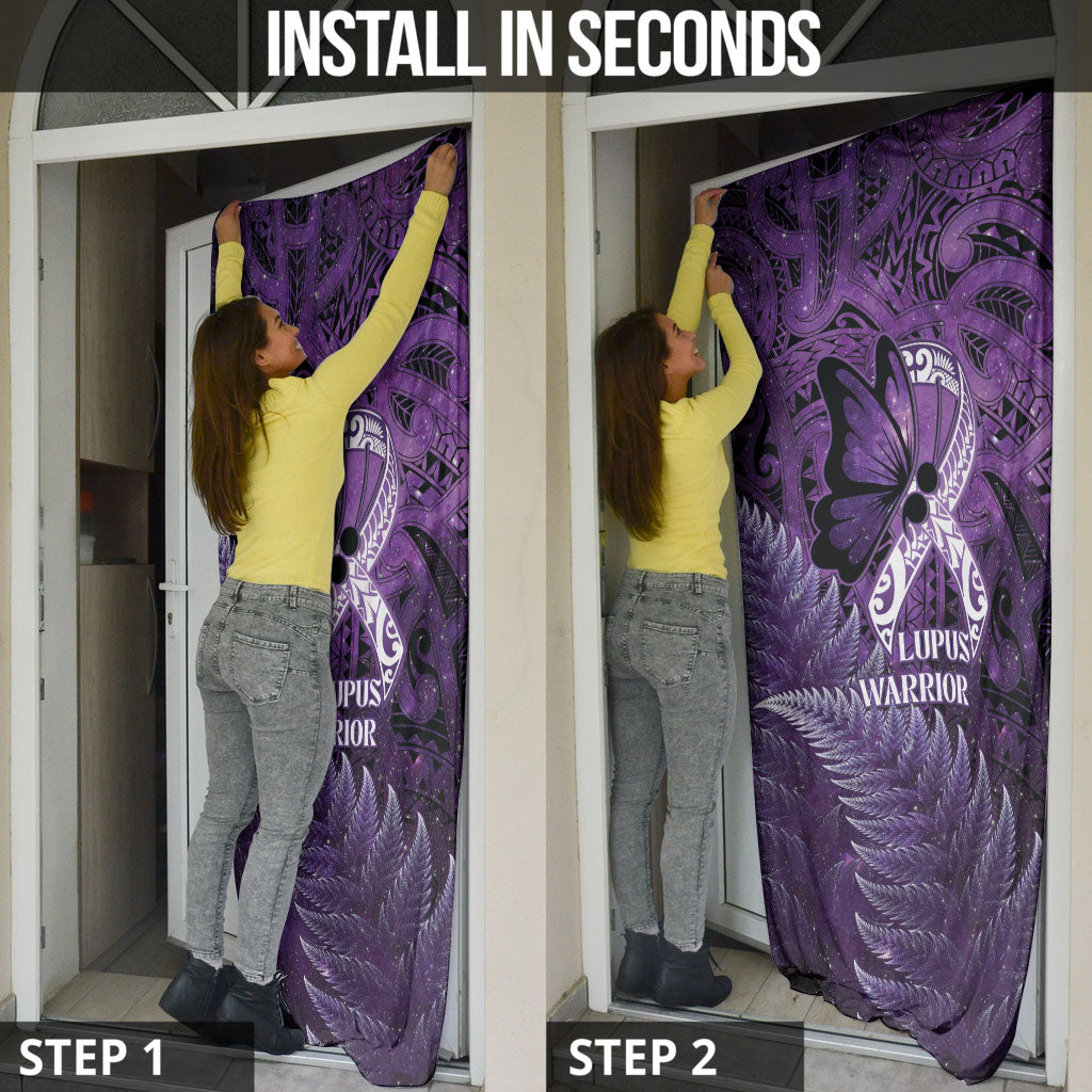 Lupus Support Month New Zealand Door Cover Be Strong Warrior Maori Silver Fern