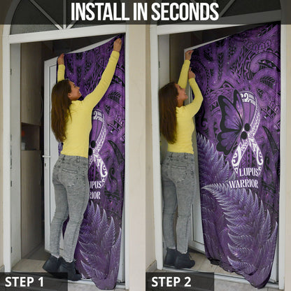 Lupus Support Month New Zealand Door Cover Be Strong Warrior Maori Silver Fern