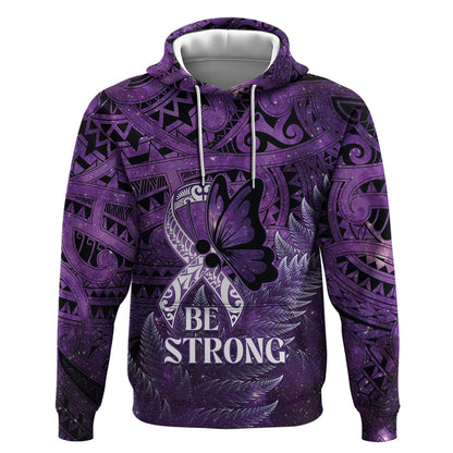 Lupus Support Month New Zealand Hoodie Be Strong Warrior Maori Silver Fern
