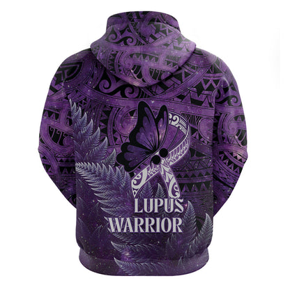 Lupus Support Month New Zealand Hoodie Be Strong Warrior Maori Silver Fern