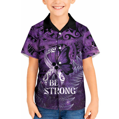 Lupus Support Month New Zealand Kid Hawaiian Shirt Be Strong Warrior Maori Silver Fern