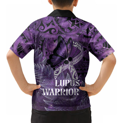 Lupus Support Month New Zealand Kid Hawaiian Shirt Be Strong Warrior Maori Silver Fern
