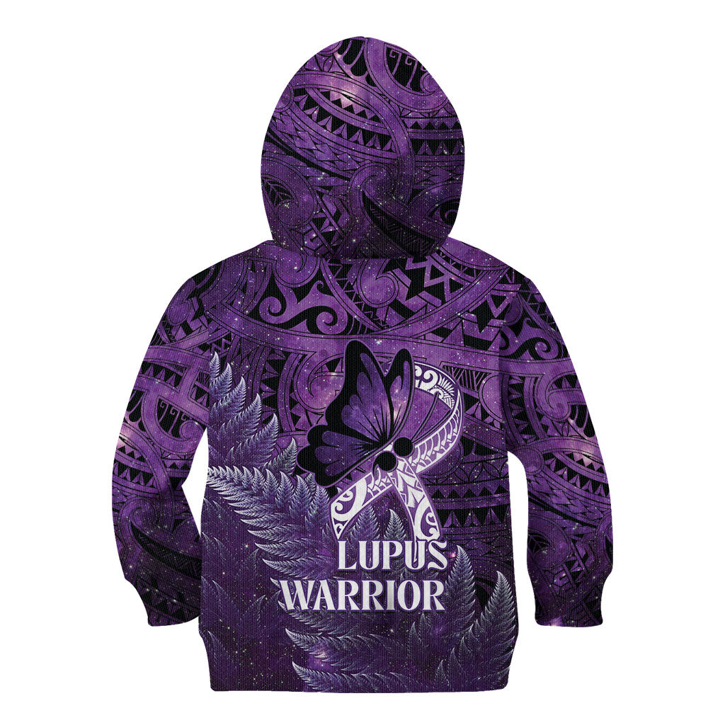 Lupus Support Month New Zealand Kid Hoodie Be Strong Warrior Maori Silver Fern