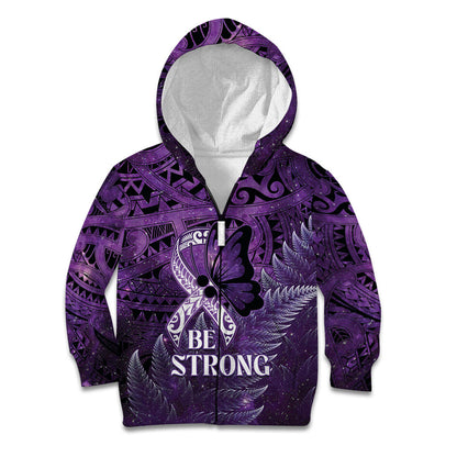 Lupus Support Month New Zealand Kid Hoodie Be Strong Warrior Maori Silver Fern