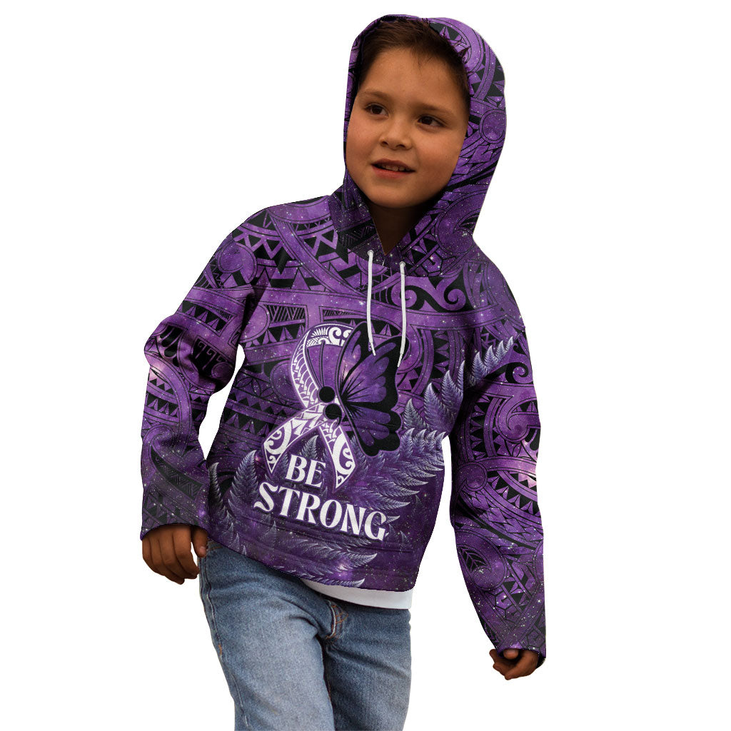 Lupus Support Month New Zealand Kid Hoodie Be Strong Warrior Maori Silver Fern