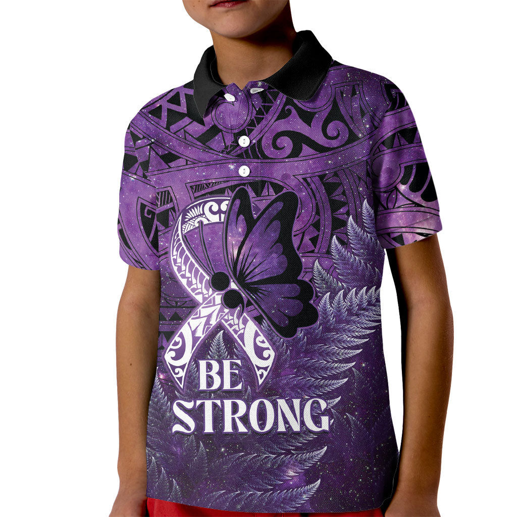 Lupus Support Month New Zealand Kid Polo Shirt Be Strong Warrior Maori Silver Fern