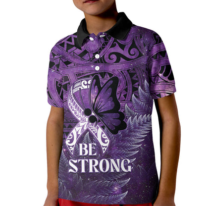 Lupus Support Month New Zealand Kid Polo Shirt Be Strong Warrior Maori Silver Fern
