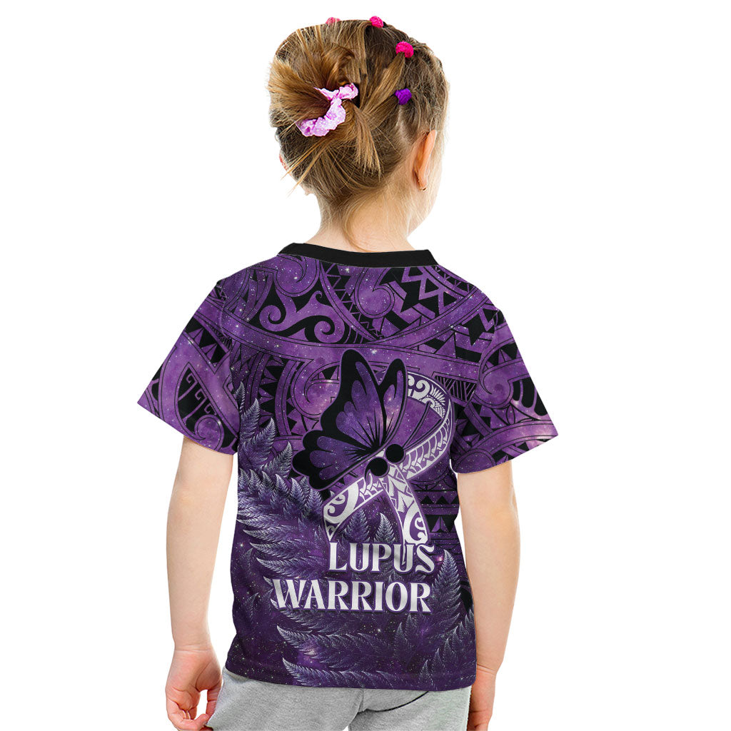 Lupus Support Month New Zealand Kid T Shirt Be Strong Warrior Maori Silver Fern