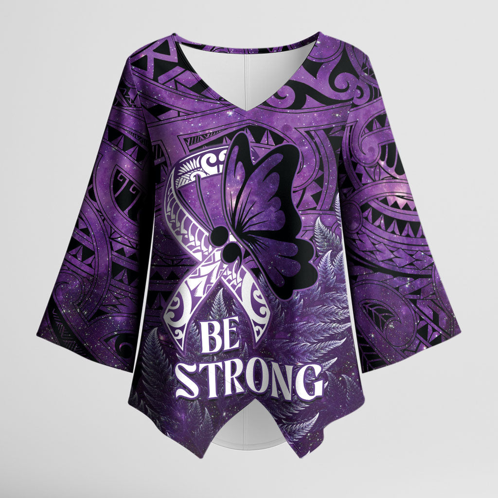 Lupus Support Month New Zealand Kimono Sleeve Blouse Be Strong Warrior Maori Silver Fern