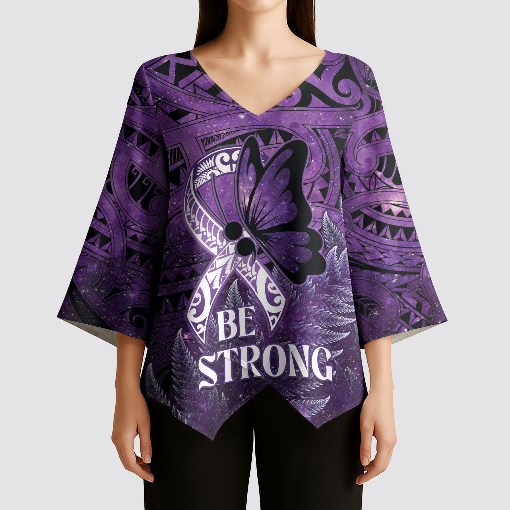 Lupus Support Month New Zealand Kimono Sleeve Blouse Be Strong Warrior Maori Silver Fern