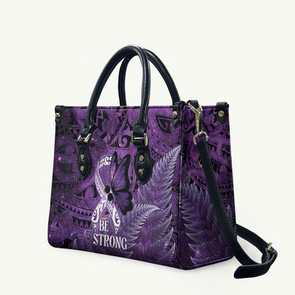 Lupus Support Month New Zealand Leather Bag Be Strong Warrior Maori Silver Fern