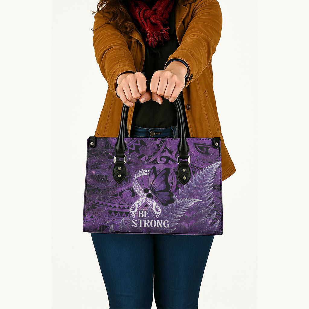 Lupus Support Month New Zealand Leather Bag Be Strong Warrior Maori Silver Fern
