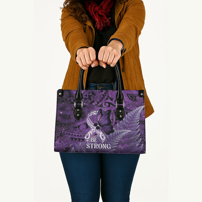 Lupus Support Month New Zealand Leather Bag Be Strong Warrior Maori Silver Fern