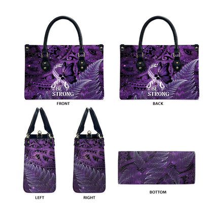 Lupus Support Month New Zealand Leather Bag Be Strong Warrior Maori Silver Fern