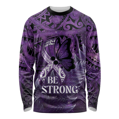 Lupus Support Month New Zealand Long Sleeve Shirt Be Strong Warrior Maori Silver Fern