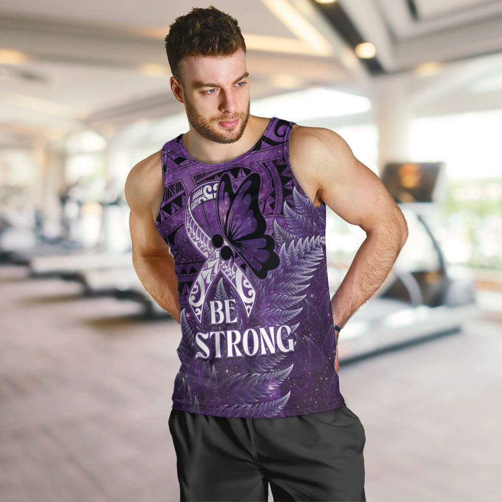 Lupus Support Month New Zealand Men Tank Top Be Strong Warrior Maori Silver Fern