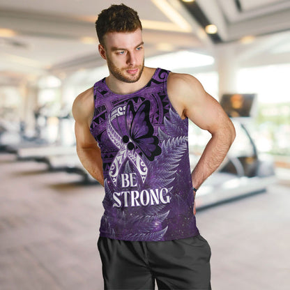 Lupus Support Month New Zealand Men Tank Top Be Strong Warrior Maori Silver Fern