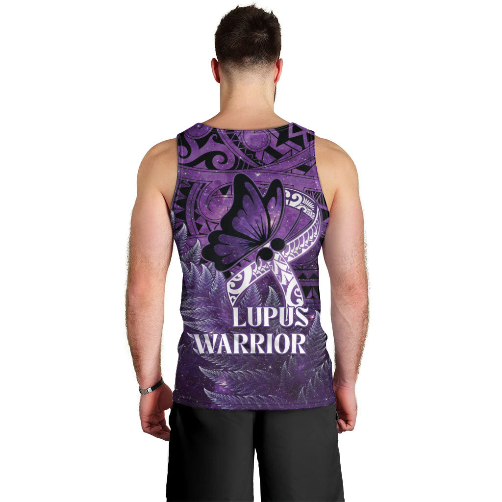 Lupus Support Month New Zealand Men Tank Top Be Strong Warrior Maori Silver Fern