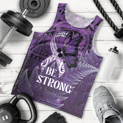 Lupus Support Month New Zealand Men Tank Top Be Strong Warrior Maori Silver Fern