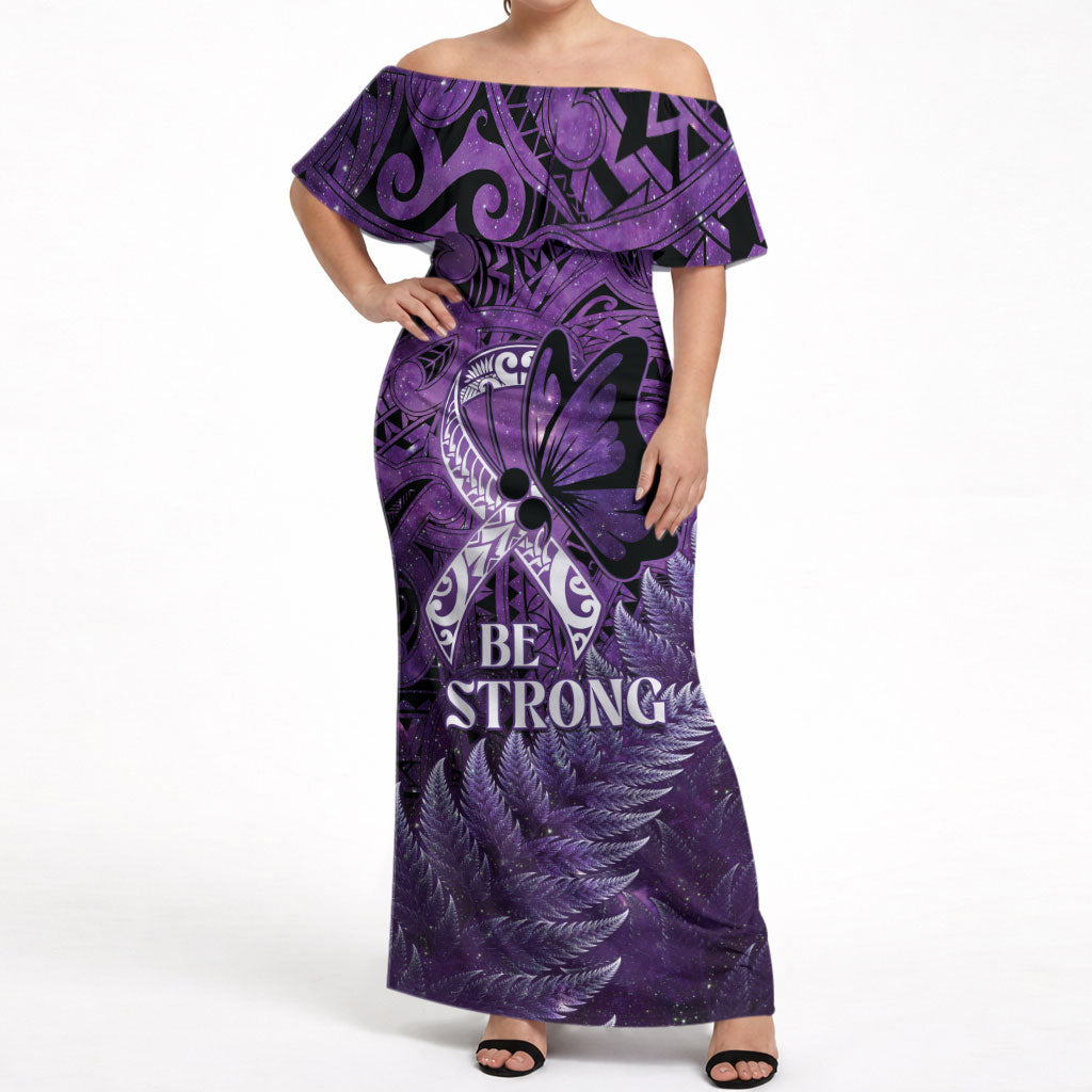 Lupus Support Month New Zealand Off Shoulder Maxi Dress Be Strong Warrior Maori Silver Fern