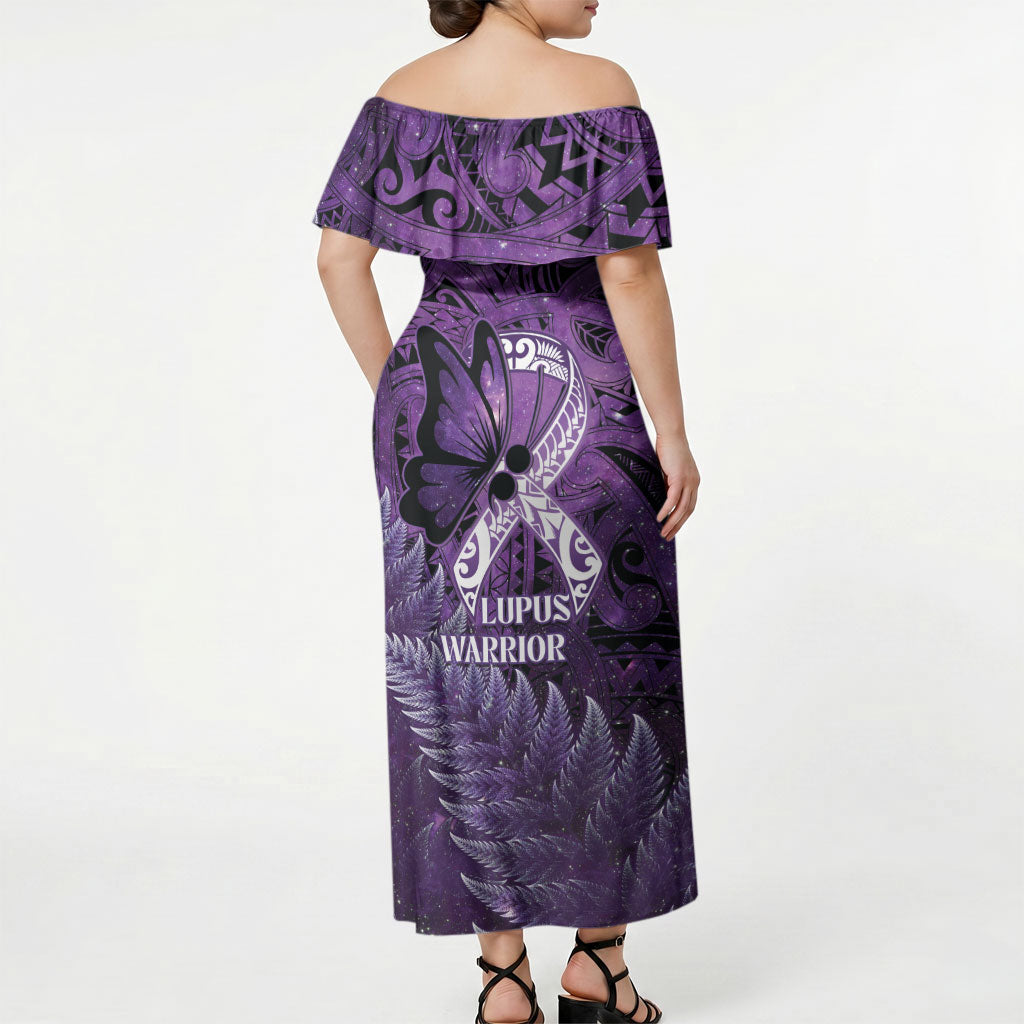 Lupus Support Month New Zealand Off Shoulder Maxi Dress Be Strong Warrior Maori Silver Fern