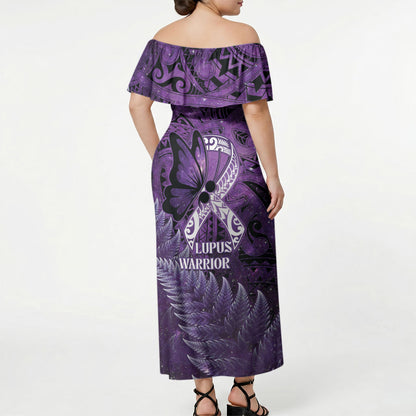 Lupus Support Month New Zealand Off Shoulder Maxi Dress Be Strong Warrior Maori Silver Fern