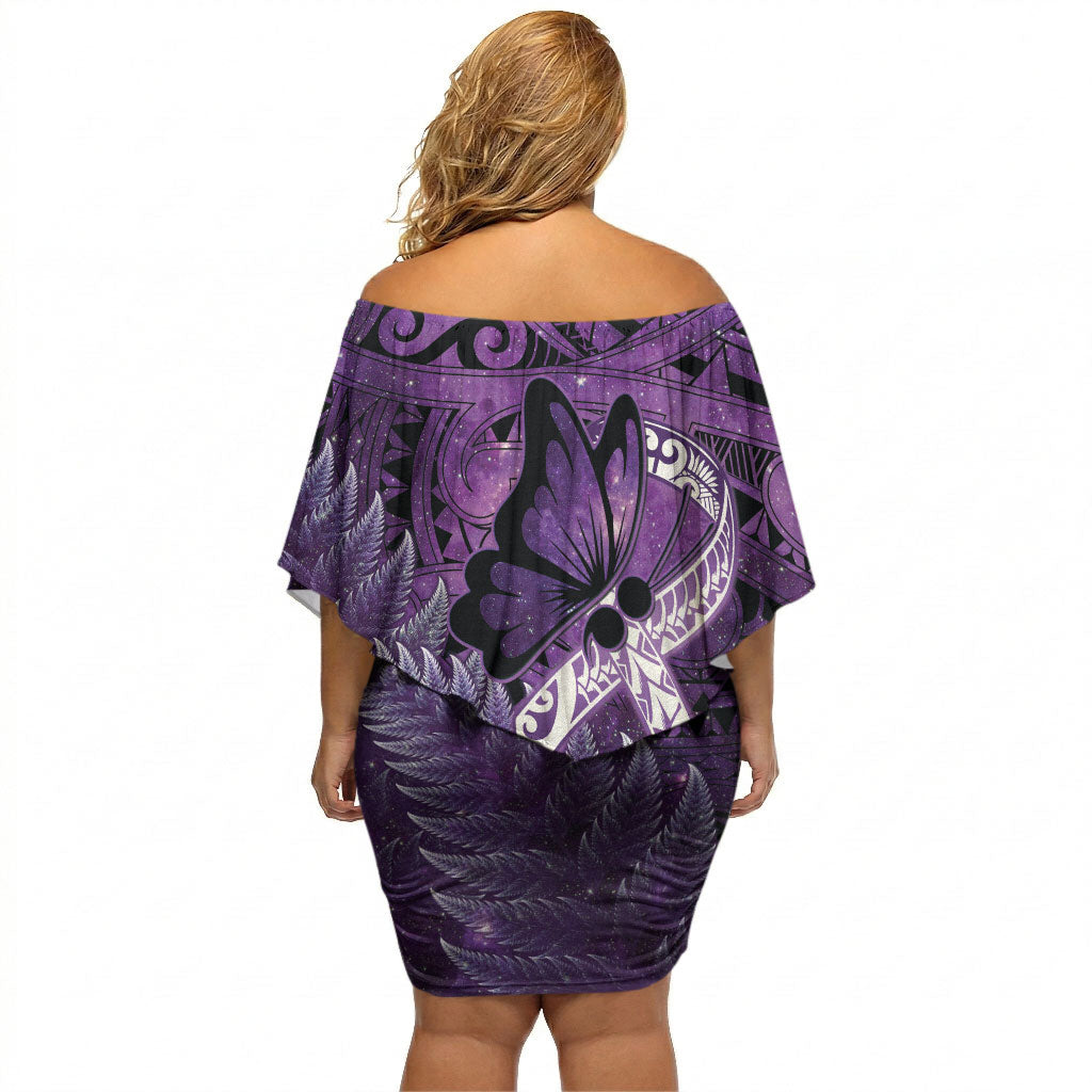 Lupus Support Month New Zealand Off Shoulder Short Dress Be Strong Warrior Maori Silver Fern