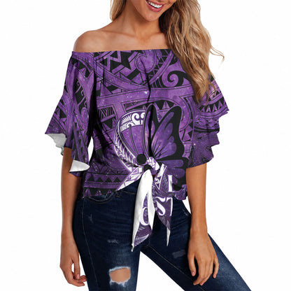 Lupus Support Month New Zealand Off Shoulder Wrap Waist Top Be Strong Warrior Maori Silver Fern