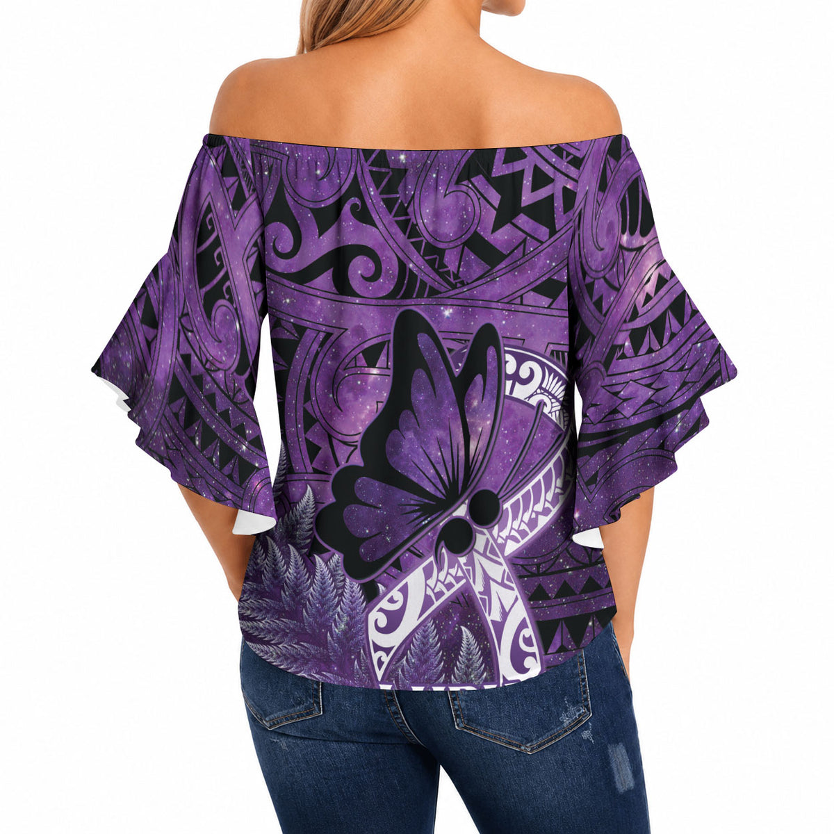 Lupus Support Month New Zealand Off Shoulder Wrap Waist Top Be Strong Warrior Maori Silver Fern
