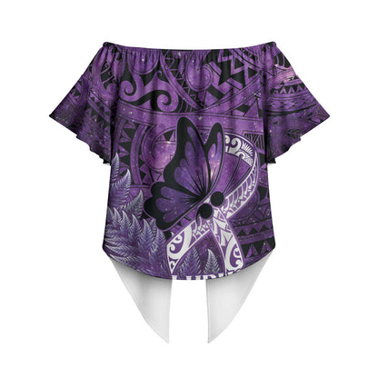 Lupus Support Month New Zealand Off Shoulder Wrap Waist Top Be Strong Warrior Maori Silver Fern