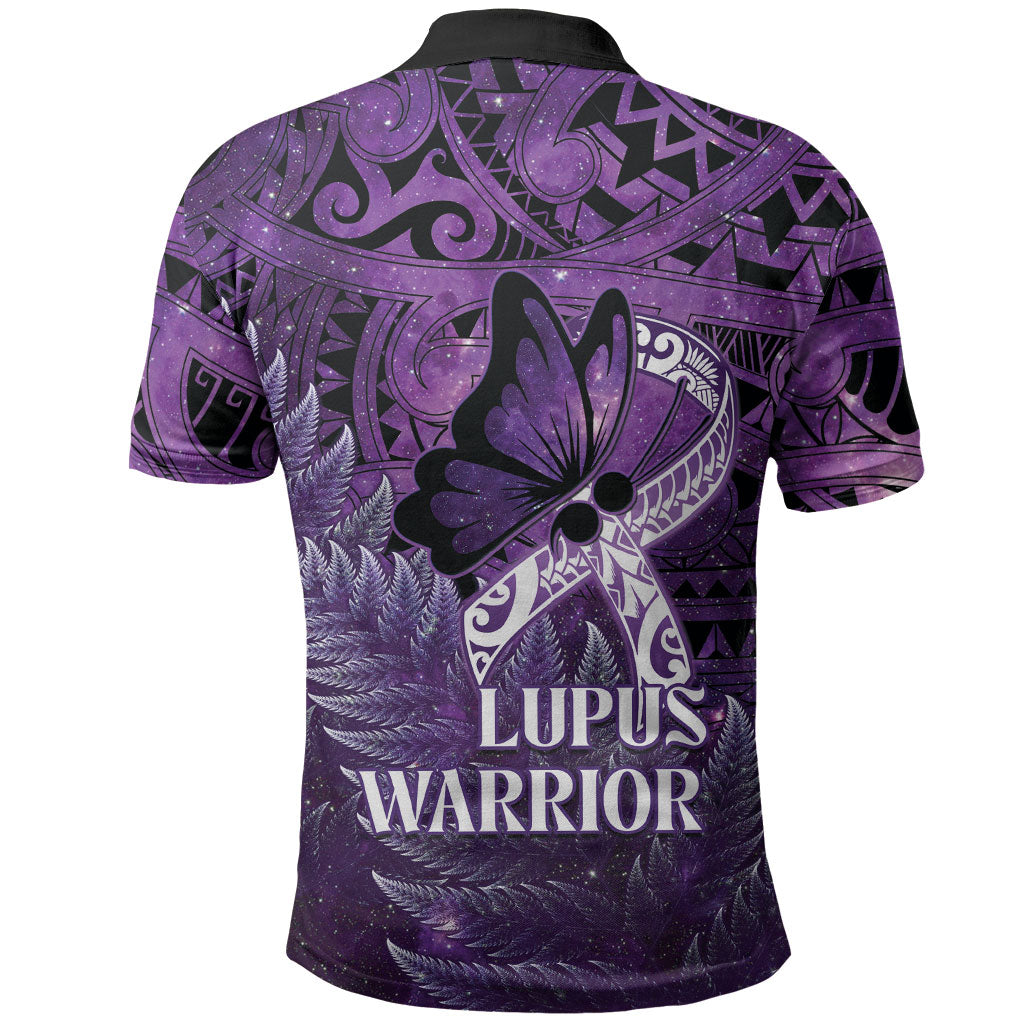 Lupus Support Month New Zealand Polo Shirt Be Strong Warrior Maori Silver Fern