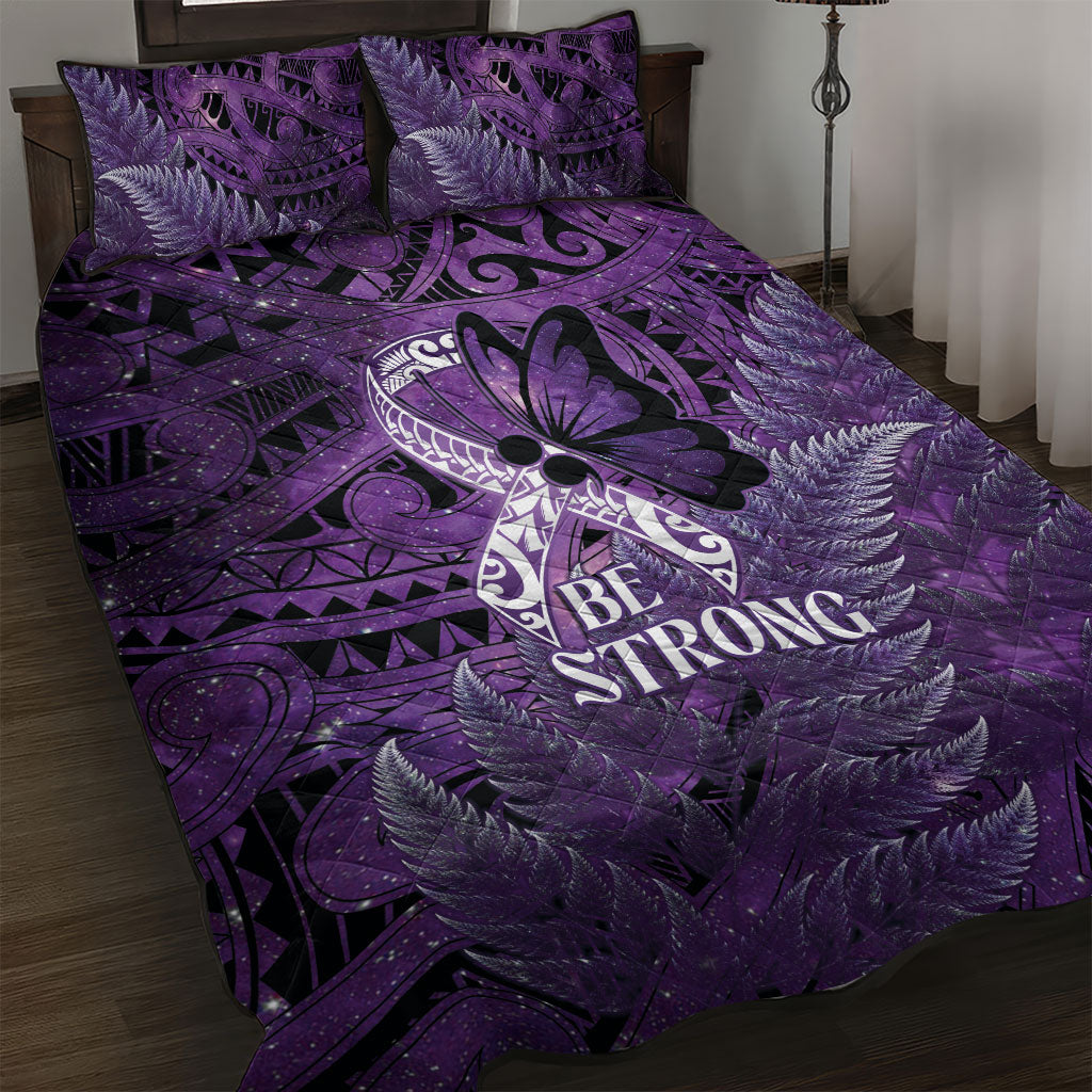 Lupus Support Month New Zealand Quilt Bed Set Be Strong Warrior Maori Silver Fern