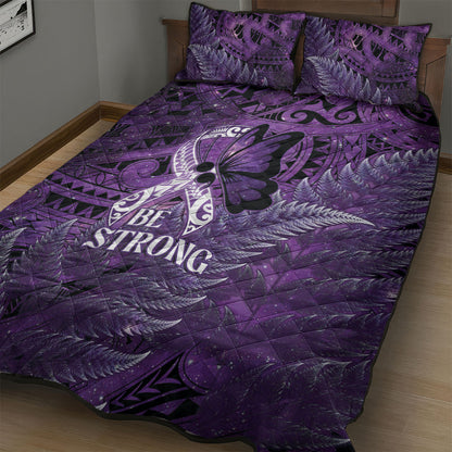 Lupus Support Month New Zealand Quilt Bed Set Be Strong Warrior Maori Silver Fern
