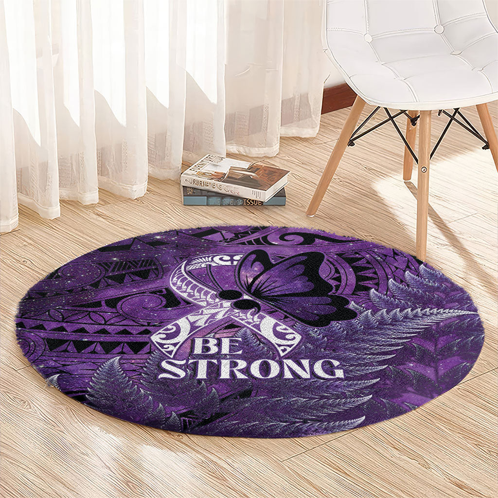 Lupus Support Month New Zealand Round Carpet Be Strong Warrior Maori Silver Fern