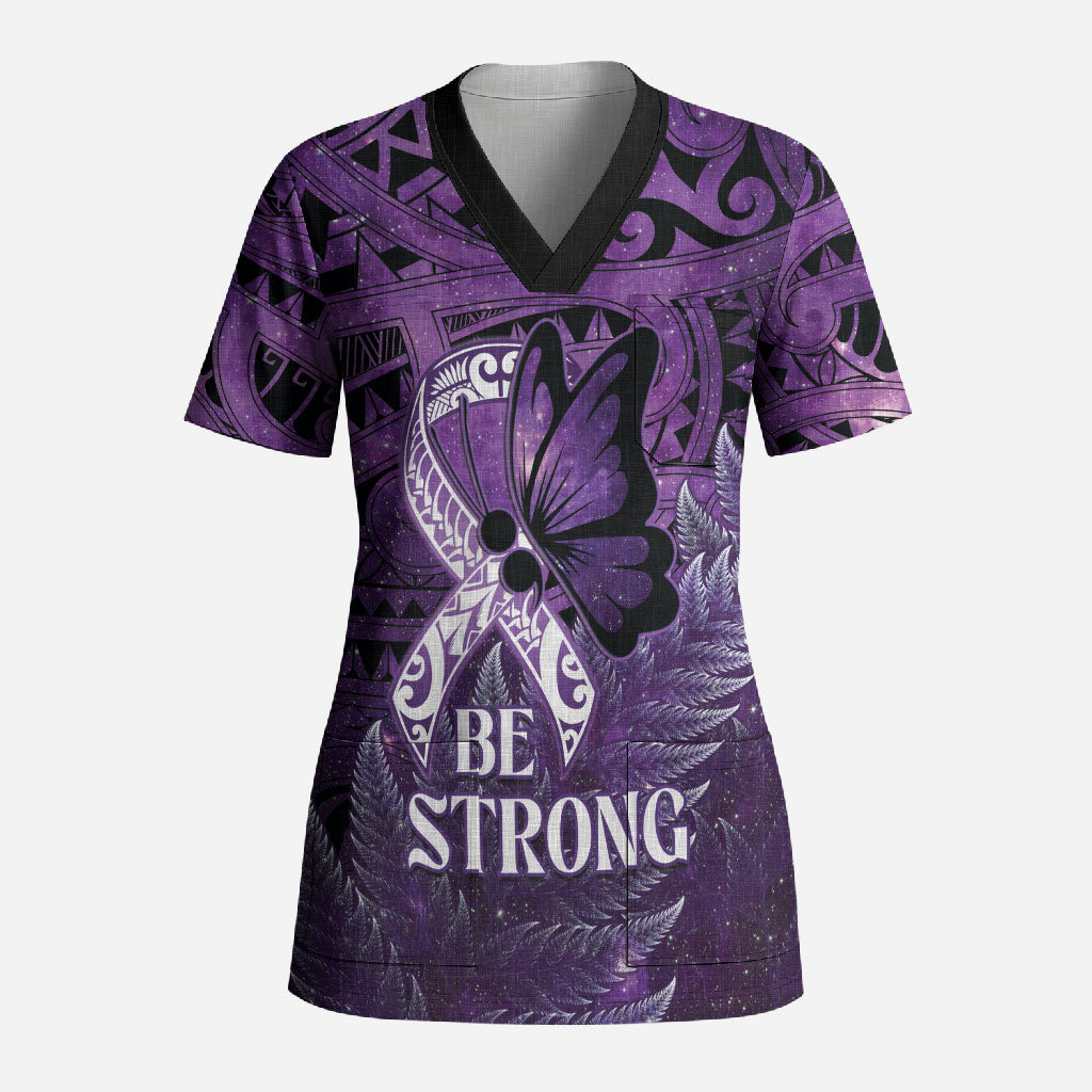 Lupus Support Month New Zealand Scrub Top Be Strong Warrior Maori Silver Fern