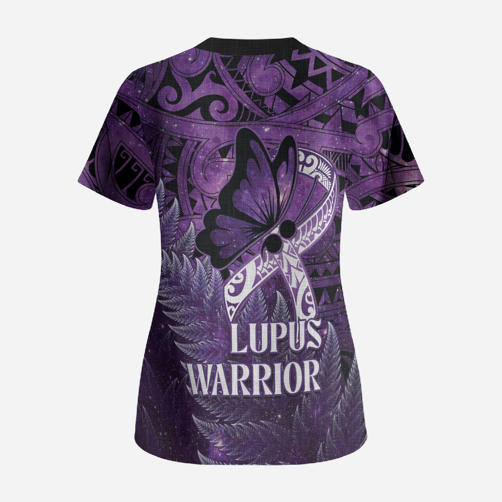 Lupus Support Month New Zealand Scrub Top Be Strong Warrior Maori Silver Fern