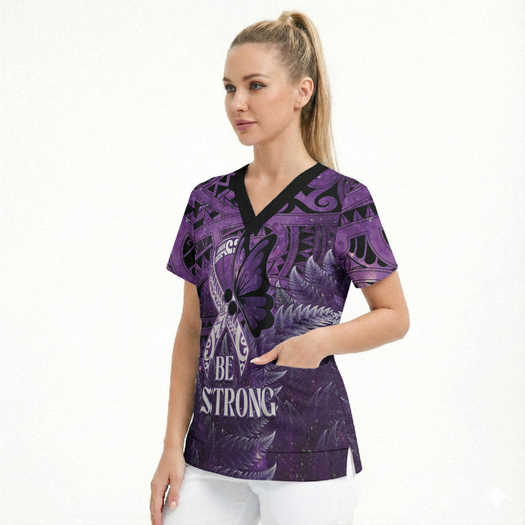 Lupus Support Month New Zealand Scrub Top Be Strong Warrior Maori Silver Fern