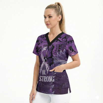 Lupus Support Month New Zealand Scrub Top Be Strong Warrior Maori Silver Fern
