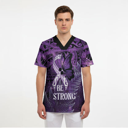 Lupus Support Month New Zealand Scrub Top Be Strong Warrior Maori Silver Fern