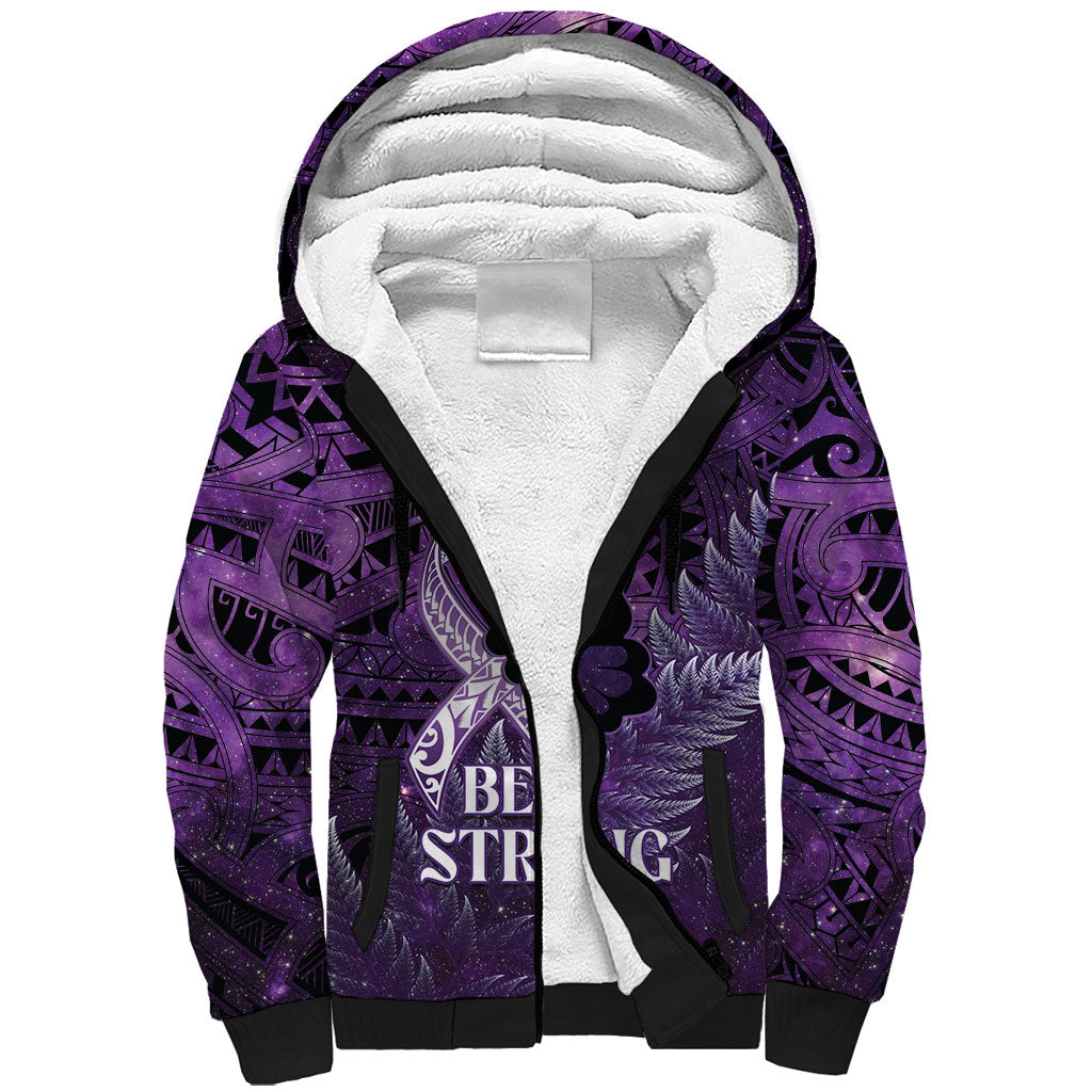 Lupus Support Month New Zealand Sherpa Hoodie Be Strong Warrior Maori Silver Fern