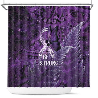 Lupus Support Month New Zealand Shower Curtain Be Strong Warrior Maori Silver Fern